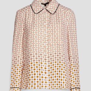 MAJE Printed satin twill shirt size 3